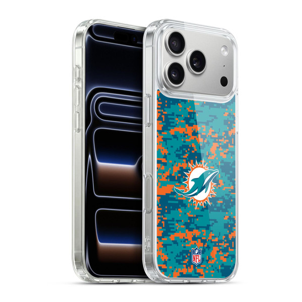 NFL Miami Dolphins Graphics Digital Camouflage Soft Gel Case for Apple iPhone 17 Pro Max
