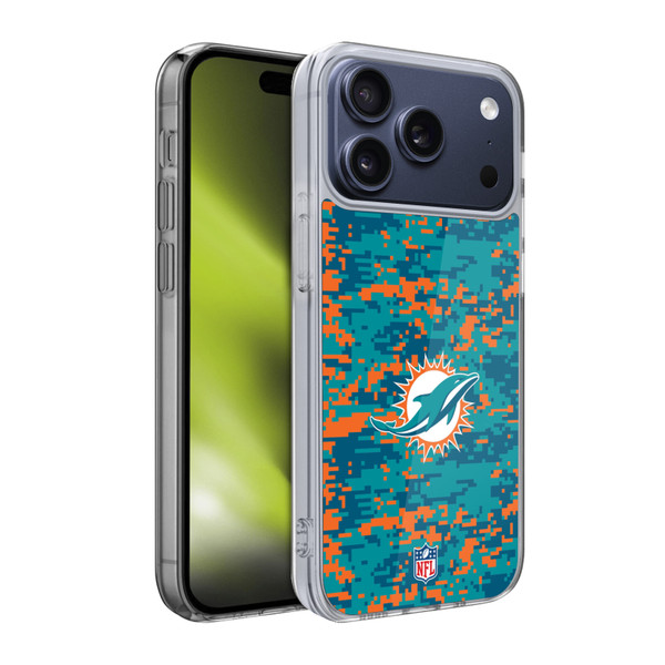 NFL Miami Dolphins Graphics Digital Camouflage Soft Gel Case for Apple iPhone 17 Pro