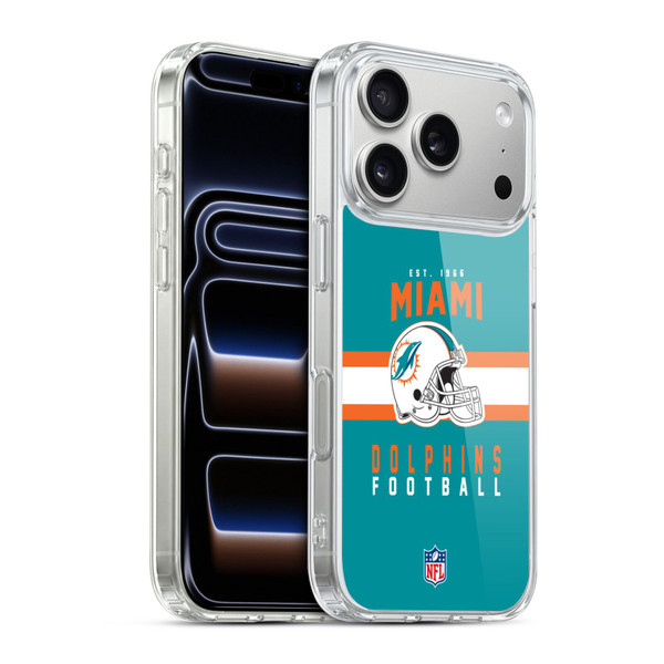 NFL Miami Dolphins Graphics Helmet Typography Soft Gel Case for Apple iPhone 17 Pro