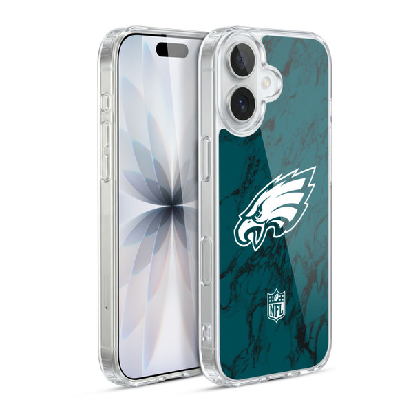 NFL Philadelphia Eagles Graphics Coloured Marble Soft Gel Case for Apple iPhone 17