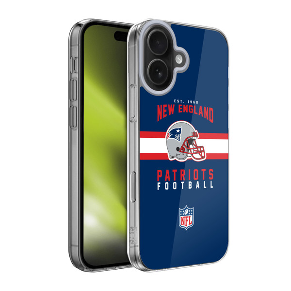 NFL New England Patriots Graphics Helmet Typography Soft Gel Case for Apple iPhone 17