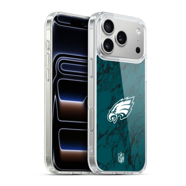 NFL Philadelphia Eagles Graphics Coloured Marble Soft Gel Case for Apple iPhone 17 Pro Max