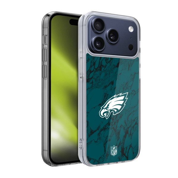 NFL Philadelphia Eagles Graphics Coloured Marble Soft Gel Case for Apple iPhone 17 Pro