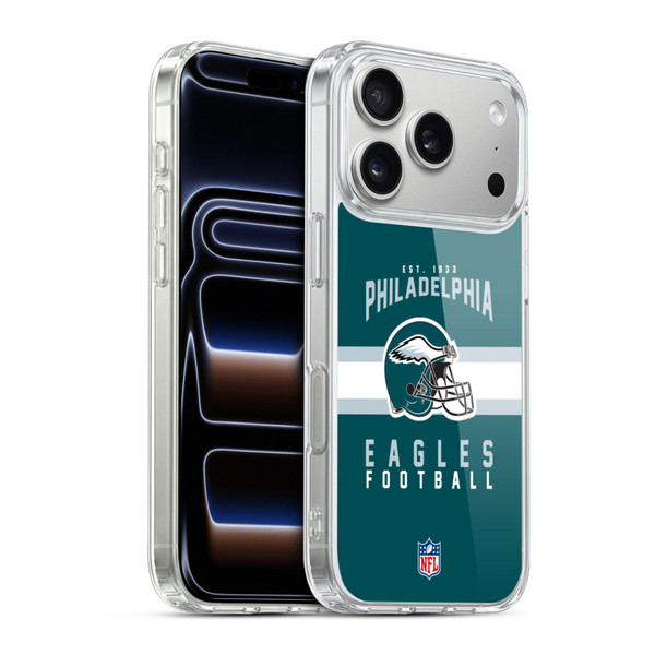 NFL Philadelphia Eagles Graphics Helmet Typography Soft Gel Case for Apple iPhone 17 Pro