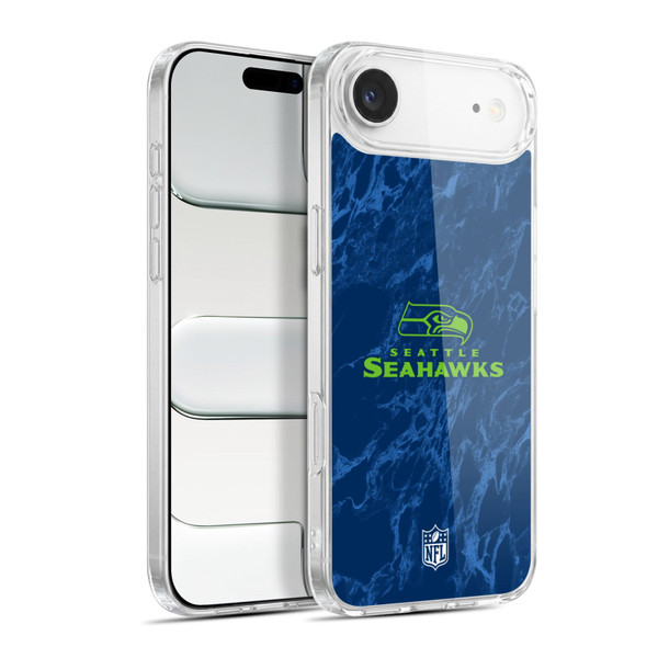 NFL Seattle Seahawks Graphics Coloured Marble Soft Gel Case for Apple iPhone 17 Air