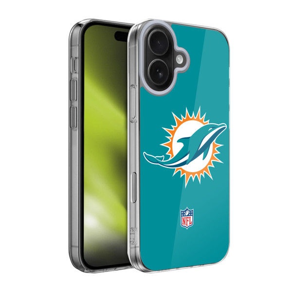 NFL Miami Dolphins Logo Plain Soft Gel Case for Apple iPhone 17 NFL Miami Dolphins Logo Plain Soft Gel Case for Apple iPhone 17