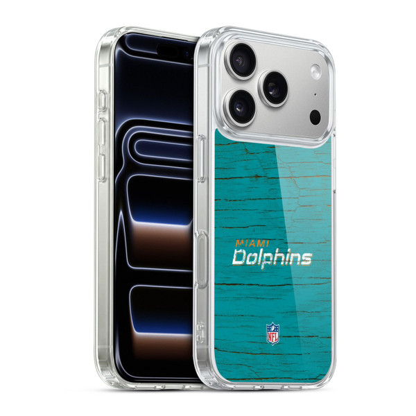 NFL Miami Dolphins Logo Distressed Look Soft Gel Case for Apple iPhone 17 Pro