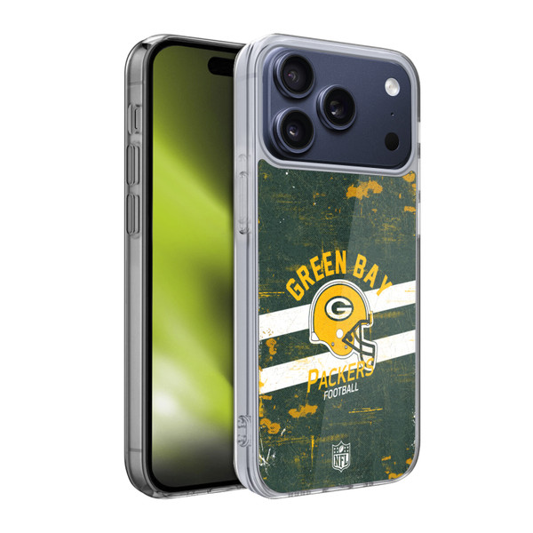 NFL Green Bay Packers Logo Art Helmet Distressed Soft Gel Case for Apple iPhone 17 Pro
