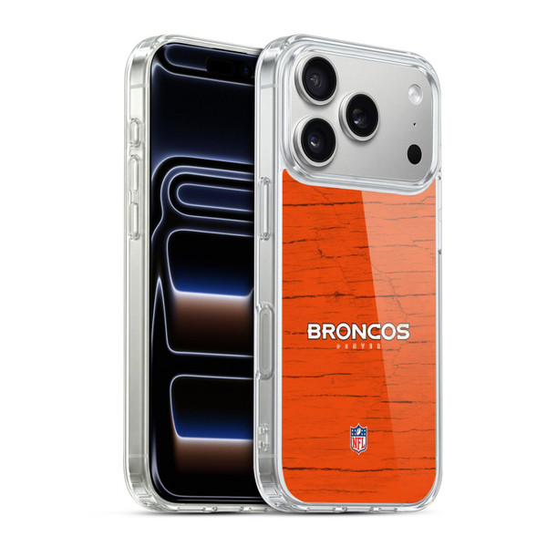 NFL Denver Broncos Logo Distressed Look Soft Gel Case for Apple iPhone 17 Pro