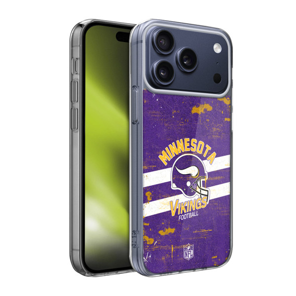 NFL Minnesota Vikings Logo Art Helmet Distressed Soft Gel Case for Apple iPhone 17 Pro Max