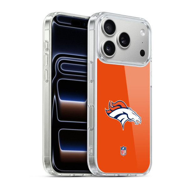 NFL Denver Broncos Logo Plain Soft Gel Case for Apple iPhone 17 Pro