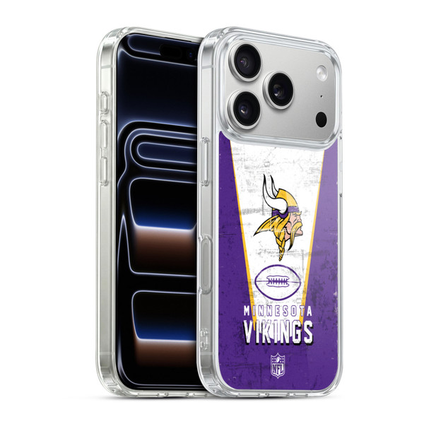 NFL Minnesota Vikings Logo Art Banner Soft Gel Case for Apple iPhone 17 Pro