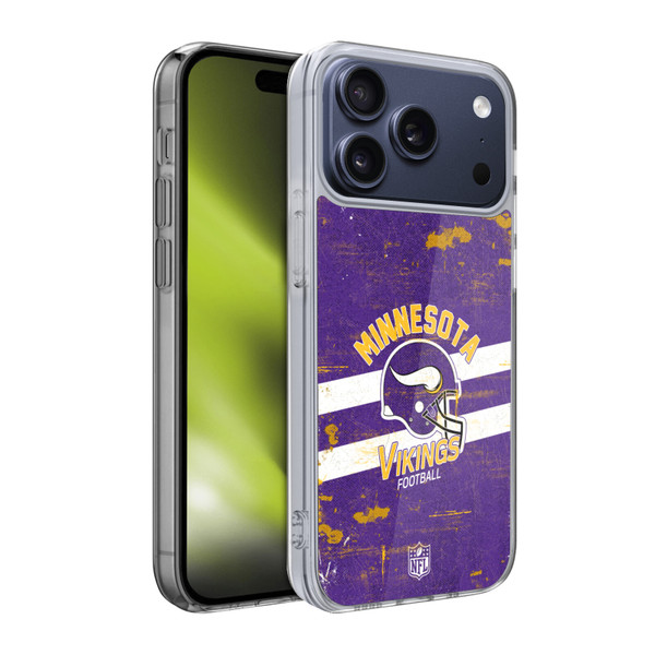 NFL Minnesota Vikings Logo Art Helmet Distressed Soft Gel Case for Apple iPhone 17 Pro