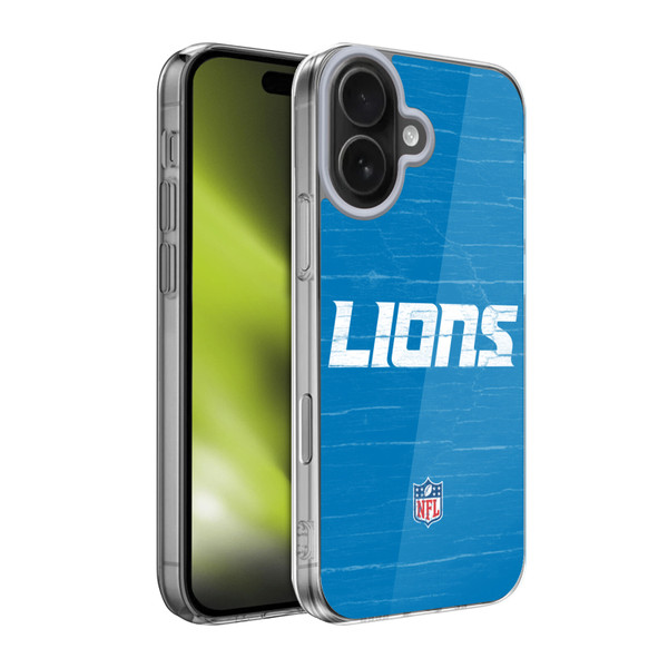 NFL Detroit Lions Logo Distressed Look Soft Gel Case for Apple iPhone 17