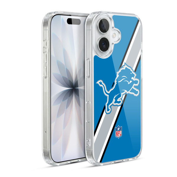 NFL Detroit Lions Logo Stripes Soft Gel Case for Apple iPhone 17