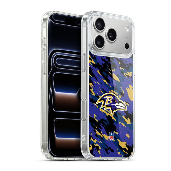 NFL Baltimore Ravens Logo Camou Soft Gel Case for Apple iPhone 17 Pro Max
