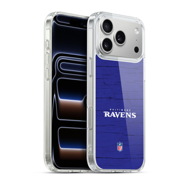NFL Baltimore Ravens Logo Distressed Look Soft Gel Case for Apple iPhone 17 Pro Max