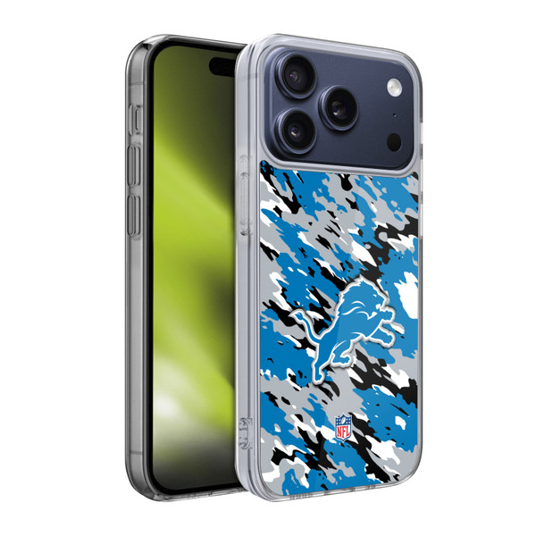 NFL Detroit Lions Logo Camou Soft Gel Case for Apple iPhone 17 Pro