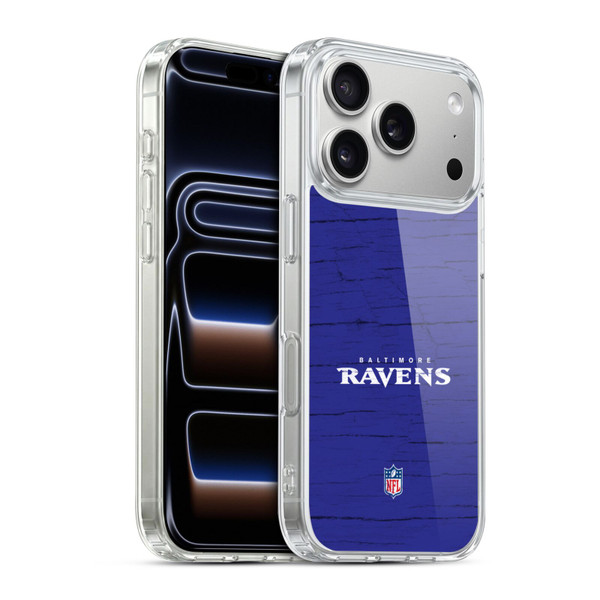 NFL Baltimore Ravens Logo Distressed Look Soft Gel Case for Apple iPhone 17 Pro