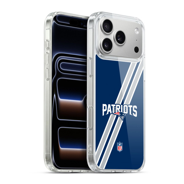 NFL New England Patriots Logo Stripes Soft Gel Case for Apple iPhone 17 Pro Max
