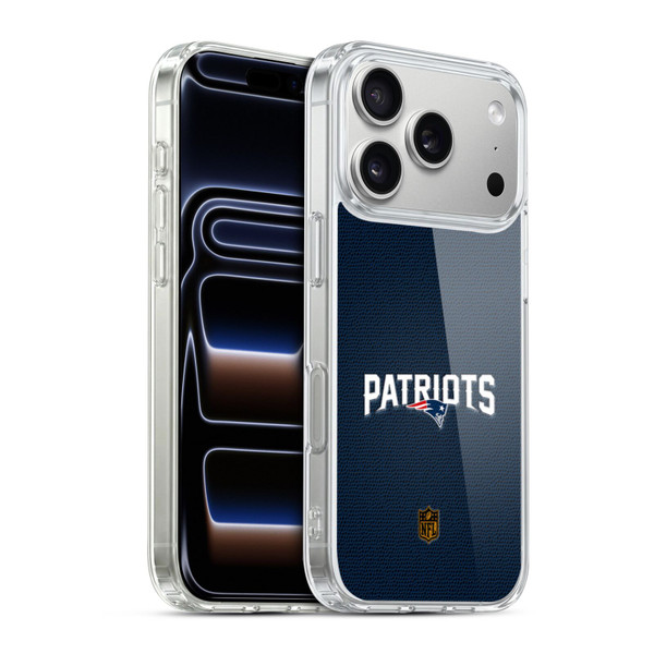 NFL New England Patriots Logo Football Soft Gel Case for Apple iPhone 17 Pro
