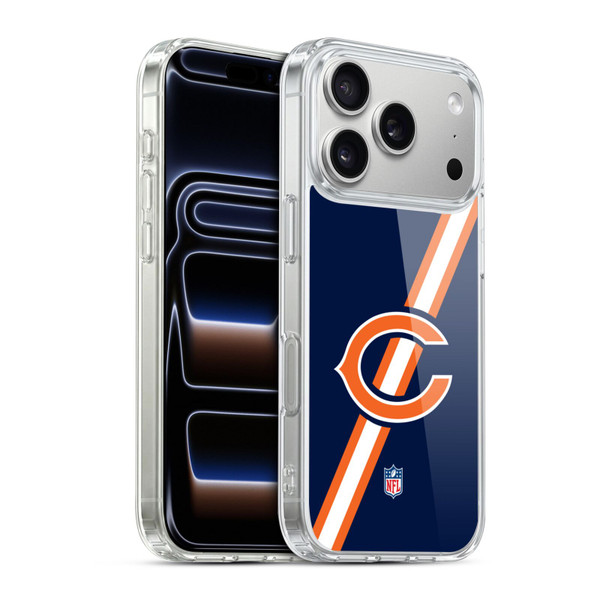 NFL Chicago Bears Logo Stripes Soft Gel Case for Apple iPhone 17 Pro
