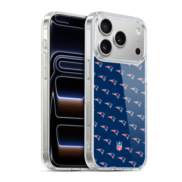 NFL New England Patriots Artwork Patterns Soft Gel Case for Apple iPhone 17 Pro