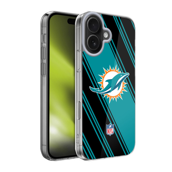 NFL Miami Dolphins Artwork Stripes Soft Gel Case for Apple iPhone 17