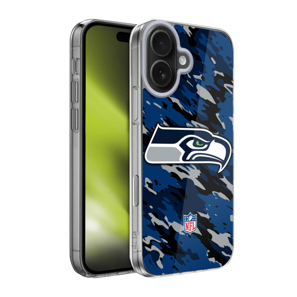 NFL Seattle Seahawks Logo Camou Soft Gel Case for Apple iPhone 17