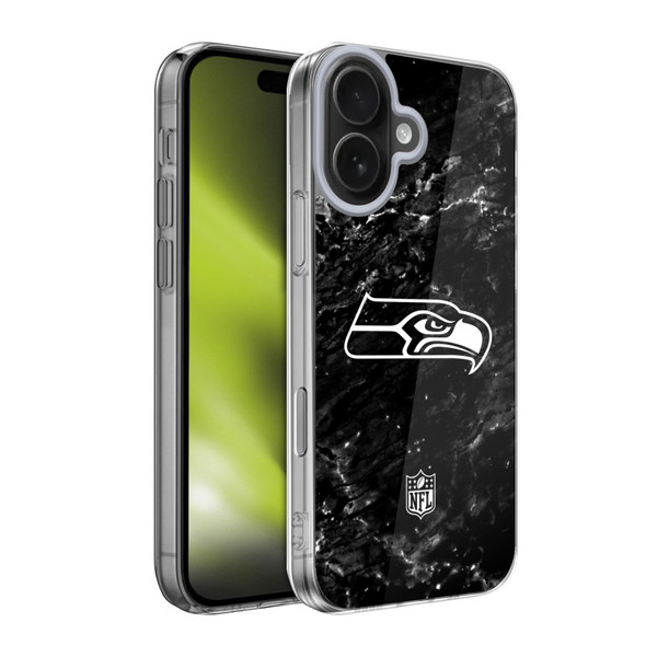 NFL Seattle Seahawks Artwork Marble Soft Gel Case for Apple iPhone 17