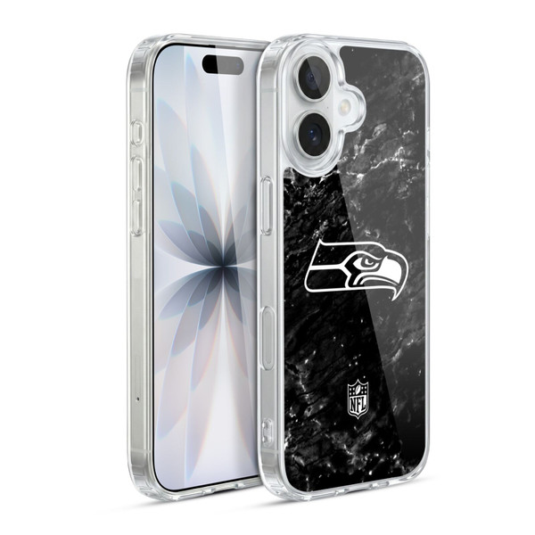 NFL Seattle Seahawks Artwork Marble Soft Gel Case for Apple iPhone 17