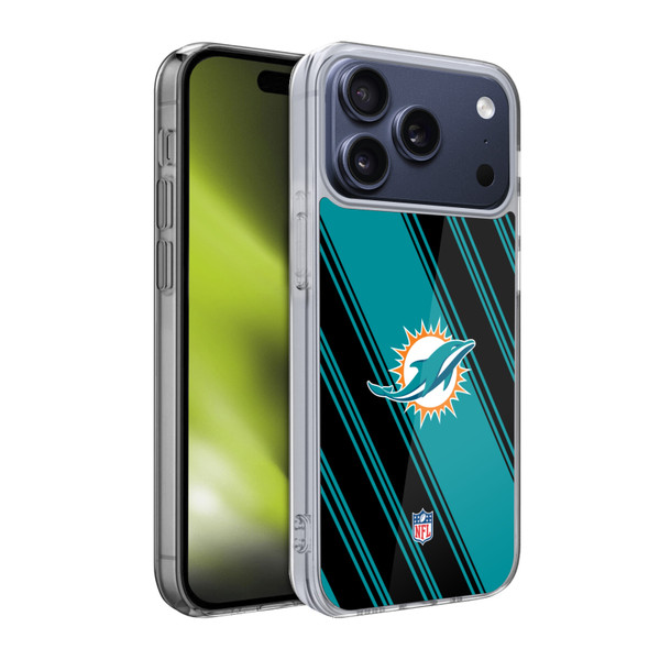NFL Miami Dolphins Artwork Stripes Soft Gel Case for Apple iPhone 17 Pro NFL Miami Dolphins Artwork Stripes Soft Gel Case for Apple iPhone 17 Pro