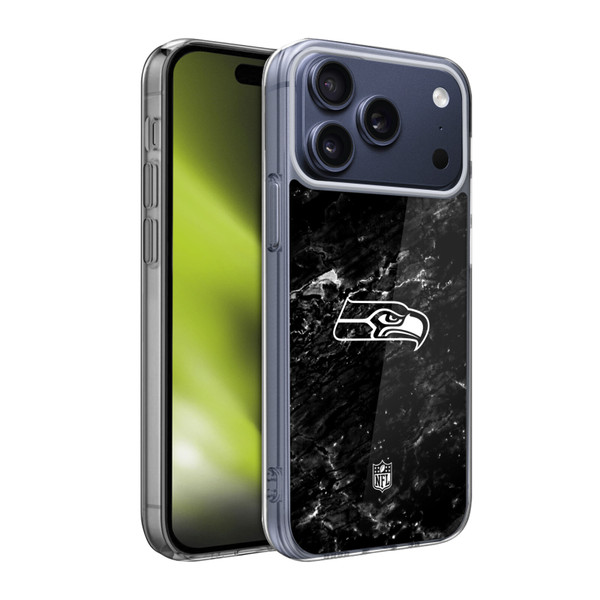 NFL Seattle Seahawks Artwork Marble Soft Gel Case for Apple iPhone 17 Pro Max