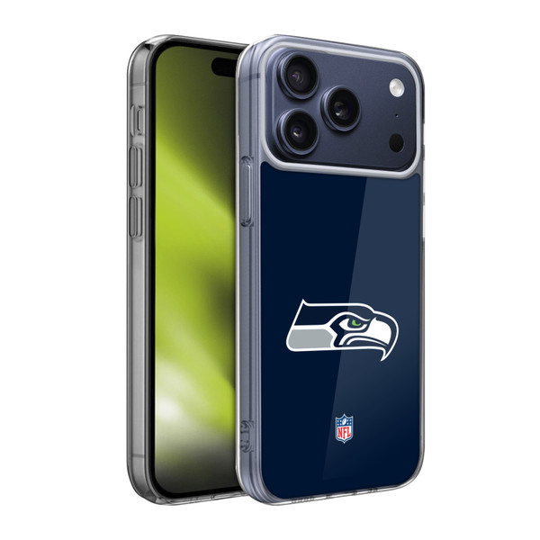 NFL Seattle Seahawks Logo Plain Soft Gel Case for Apple iPhone 17 Pro Max