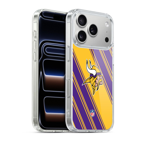 NFL Minnesota Vikings Artwork Stripes Soft Gel Case for Apple iPhone 17 Pro