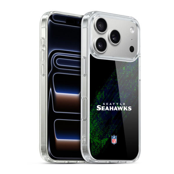 NFL Seattle Seahawks Logo Blur Soft Gel Case for Apple iPhone 17 Pro