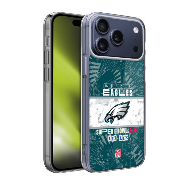 NFL 2025 Super Bowl LIX Champions Eagles All Wins Soft Gel Case for Apple iPhone 17 Pro Max