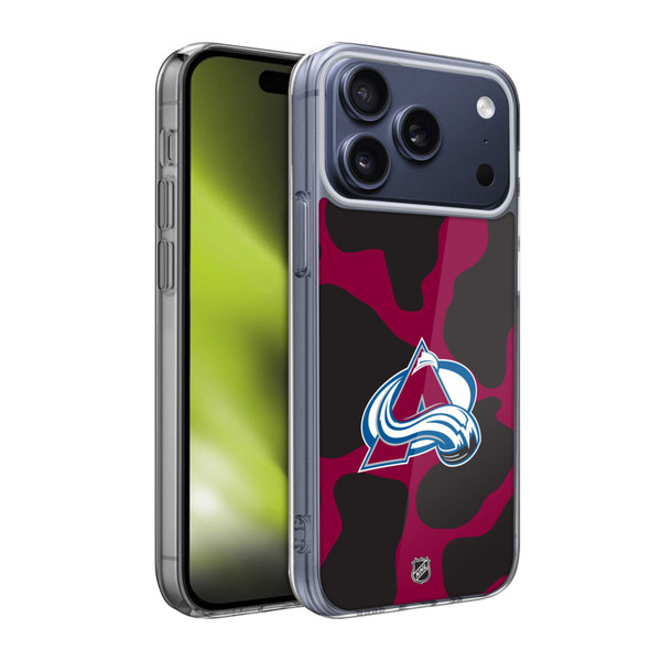 NHL Colorado Avalanche Cow Pattern Soft Gel Case for Apple iPhone 17 Pro Max