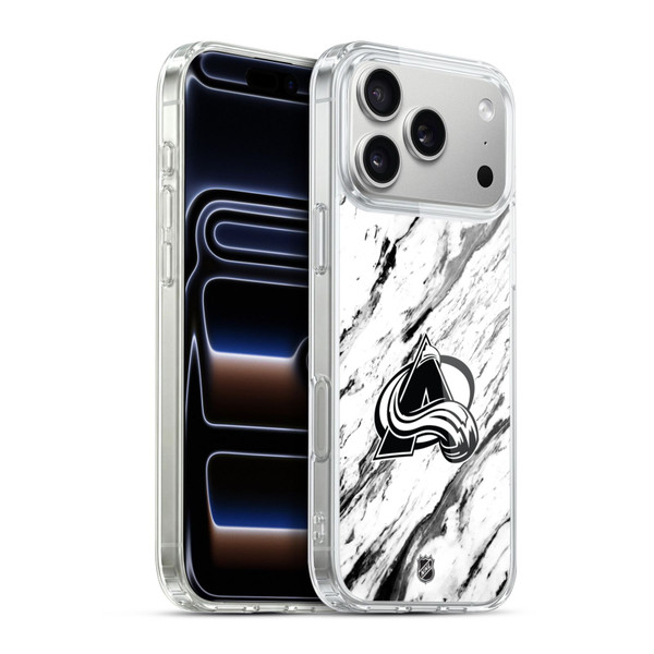 NHL Colorado Avalanche Marble Soft Gel Case for Apple iPhone 17 Pro Max