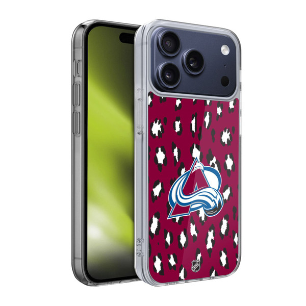 NHL Colorado Avalanche Leopard Pattern Soft Gel Case for Apple iPhone 17 Pro