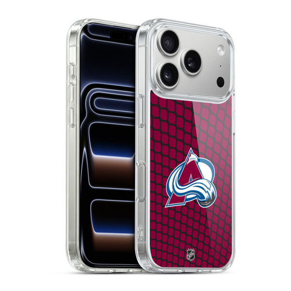 NHL Colorado Avalanche Net Pattern Soft Gel Case for Apple iPhone 17 Pro