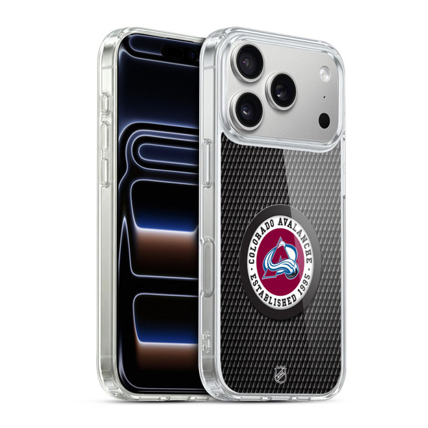 NHL Colorado Avalanche Puck Texture Soft Gel Case for Apple iPhone 17 Pro