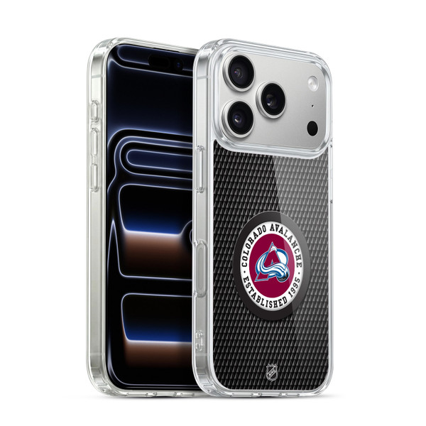 NHL Colorado Avalanche Puck Texture Soft Gel Case for Apple iPhone 17 Pro