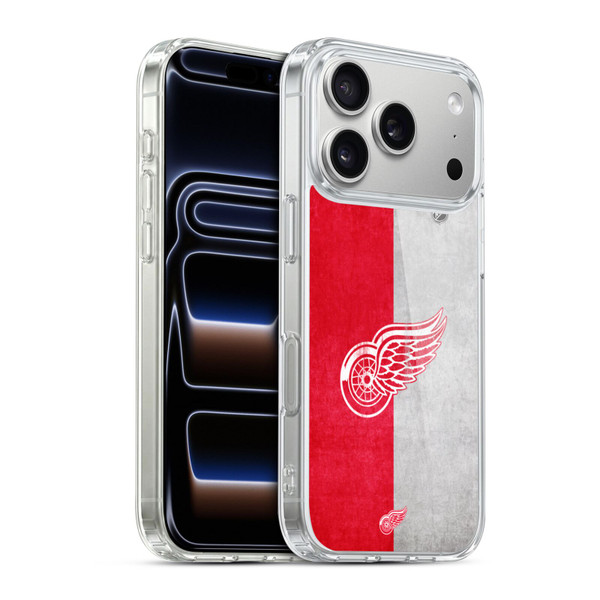 NHL Detroit Red Wings Half Distressed Soft Gel Case for Apple iPhone 17 Pro