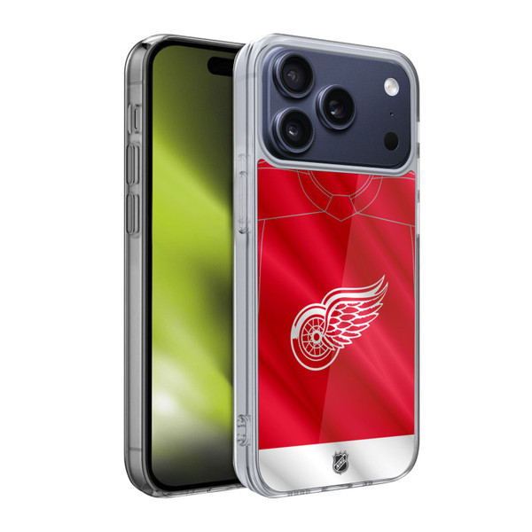 NHL Detroit Red Wings Jersey Soft Gel Case for Apple iPhone 17 Pro