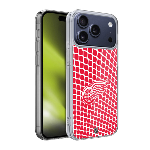 NHL Detroit Red Wings Net Pattern Soft Gel Case for Apple iPhone 17 Pro