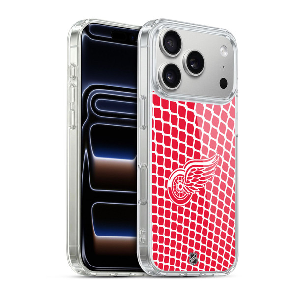 NHL Detroit Red Wings Net Pattern Soft Gel Case for Apple iPhone 17 Pro