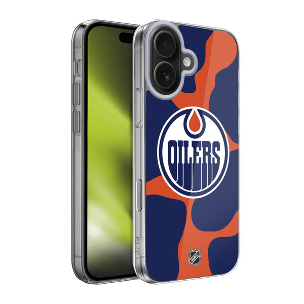 NHL Edmonton Oilers Cow Pattern Soft Gel Case for Apple iPhone 17