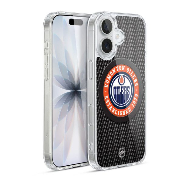 NHL Edmonton Oilers Puck Texture Soft Gel Case for Apple iPhone 17