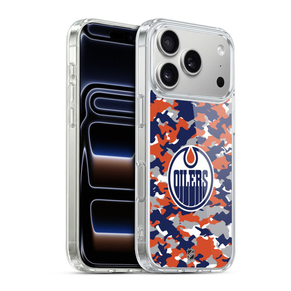 NHL Edmonton Oilers Camouflage Soft Gel Case for Apple iPhone 17 Pro